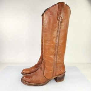 Vintage Frye Campus women's Cognac Tall boot US 9 B western 80s leather boot